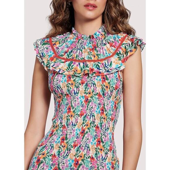 Lost & Wander Floral Smocked Dress Size Medium All Summer Long Mini Dress - Picture 7 of 7